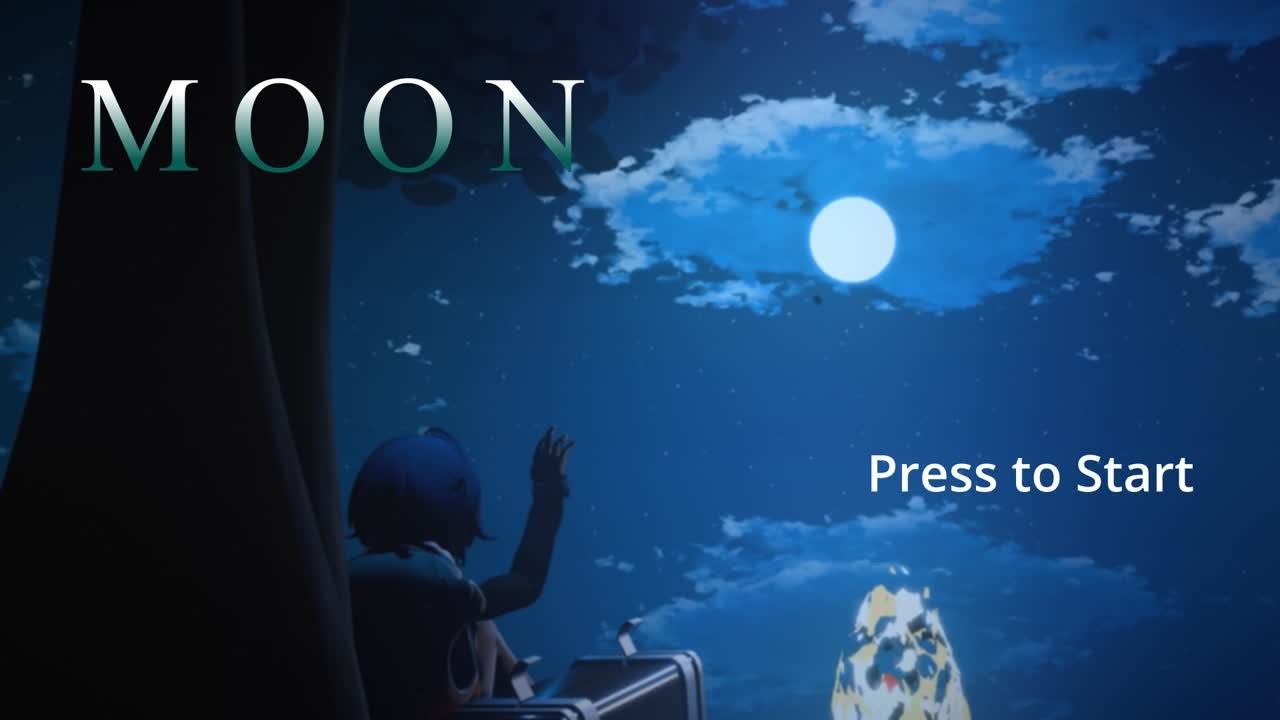 MOON, a 3D start screen made in Blender