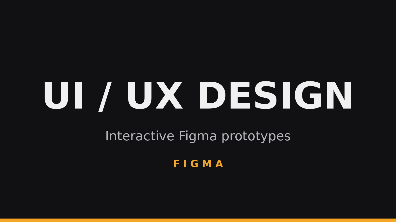 UI / UX Design, interactive Figma prototypes